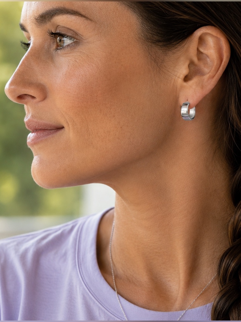 Silpada Classic Sterling Silver SIMPLY CHIC Matte Polished Hoop Earring on Posts